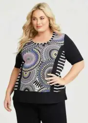 ts Taking Shape Top Size 16 Sunburst And Stripe Style NWT