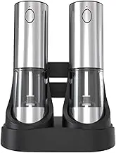 Stainless Steel Rechargeable Salt Grinder Electric Pepper Grinder Set Adjustable Coarseness Automatic Salt and Pepper Shakers