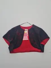 Ladies Cropped Cardigan Roman Originals Size 16 Open Front Short Sleeve Floral