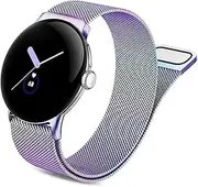 [YOFUNTLE] Compatible for Google Pixel Watch Band Women Men, Stainless Steel Mesh Loop Adjustable Magnetic Clasp Strap Replacement Wristband for Google Pixel Watch