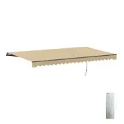 ALEKO Motorized Black Frame Retractable Home Patio Canopy Awning 16'x10' Sand