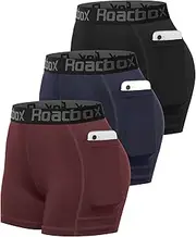 [Roadbox] Spandex Compression Shorts Women - 3"/5" Volleyball Shorts with Pocket/Non-Pocket Quick Dry
