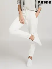 Reiss White Finley Leather Contrast Sole Trainers (T46490) | $245