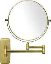 GURUN 8-Inch Double-Sided Wall Mount Makeup Mirror Antique Bronze with 7X Magnification, Brushed Brass M1406K(8In,7X)