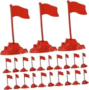 KONTONTY 30pcs Sand Table Flag Model Mini Flag Model Toys Mini Garden Flags Table Game Flags Sand Table Mark Flag Micro Landscape Flag Mini Flags on Sticks Mini with Stand Base Plastic Red