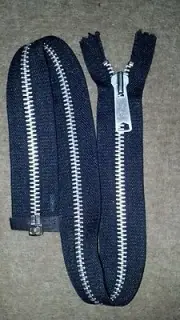 ONE-ZIPPER/NOS Vtg"YKK JAPAN"BLK.#8LONG-TAB SEPARATING(Jacket)METAL Aluminum22"
