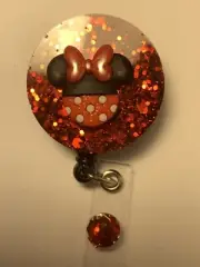 retractable badge holder disney Featuring Minnie Mouse.