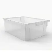 MBS-BIN-4L-CL Stackable Storage Bins (4 Large, Clear)