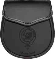 Gladstone Leather Day Sporran Scottish Clan Crest