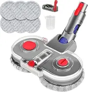 Electric Mop Head Attachment Compatible with Dyson V7 V8 V10 V11 V15 Vacuum Cleaner Motor Head for Cleaning Floor Vacuum Cleaner Accessories for Dyson Includes 6 PCS Washable Dry & Wet Mopping Pads
