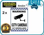 2 Reflective Security CCTV cameras SURVEILLANCE METAL Warning Sign