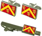 [Select Gifts] Anglesey County England Flag Cufflinks Tie Clip Box Gift Set