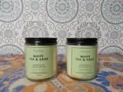 BATH BODY WORKS WHITE TEA & SAGE 7 OZ CANDLES SET OF 2