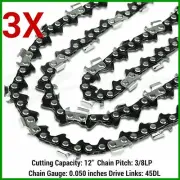 3X CHAINSAW CHAINS for Baumr-AG 20V SYNC Lithium-Ion Cordless Chainsaw SW4
