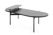 New Rapidline Oval Coffee Table 1200mm Metal Base Melamine Top NIDO1206 BL/BLK