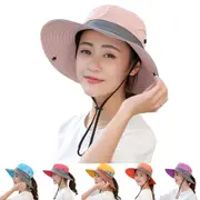 Quick Drying Large Brim Bucket Hat For Women Sun Protection & Ponytail Opening Outdoor Fishermen Cap