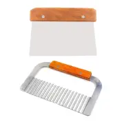 2 Pcs Potato Cutter, French Fries Cutter, Wavy Stainless Steel Blade