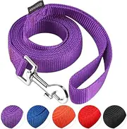 AMAGOOD 1.8M(6 FT) Puppy/Dog Leash, Strong and Durable Traditional Style Leash with Easy to Use Collar Hook,Dog Lead Great for Small and Medium and Large Dog(3/4" X 6 Feet, Purple)