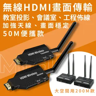 【台灣現貨】MildLife 無線HDMI 延長器 50M 1080P 延伸器 彩券行 圖傳 無線傳輸器 無線HDMI