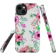 For iPhone 14 Plus Case Tough Protective Cover, Floral Garden