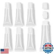 AMORIX 6PCS 10ml Lip Gloss Tubes Clear Empty Lip Balm Containers with Clear C