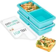 Silicone Freezer Tray With Lid-Soup Freezer Container molds-2-cup 2-cup,blue