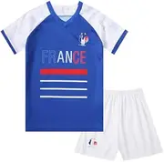 [Uorrhaw] France Sports Football Boy Kid Youth Jersey Kit Shirt Shorts Set