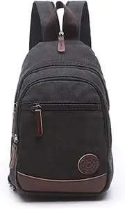 [MUUQUSK] Lightweight Mini Canvas Backpack for Women Girls Purse Small Rucksack Sling Bag, Black 2, Small, Rucksack Backpacks