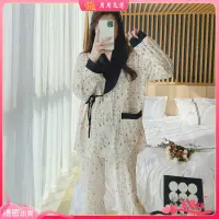 在飛比找蝦皮購物優惠-【現貨速發】月子服棉睡衣 大尺碼日式和服 可外出孕婦睡衣 產