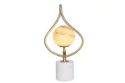 Sarantino Sculptural Orange Glass Table Lamp with White Marble Base