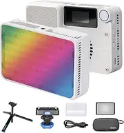 Amaran Ace 25c RGBWW LED Video Light Kit CCT 2300K-10000K CRI 95+ TLCI 95+ Supports APP Control with Magnetic Mount Light Control Grid & Mini Tripod (White)