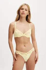[Body] Body - Sabrina Lace Lightly Lined Bra - Lemon icing 10B LEMON ICING