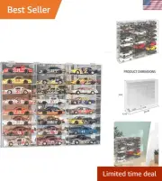 Stylish Wall-Mount Acrylic Showcase for 1:24 Scale Diecast Model Cars - 24 Slots