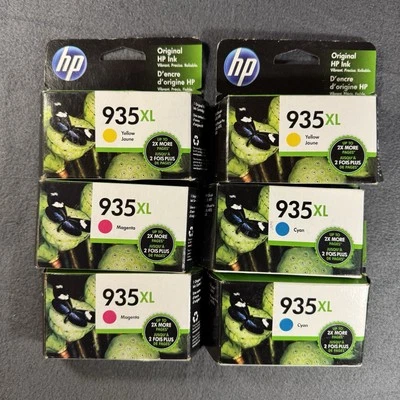 6 New Genuine HP 935XL Ink Cartridge Cyan Magenta Yellow sealed Expired