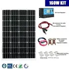 160W SOLAR PANEL KIT 12V BATTERY CHARGER REGULATOR CABLE CONNECTOR Z BRACKET