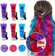Blue Red Purple Temporary Hair Color for Dark&Light Hair Dye, Temporary Hair Dye for Kids, Washable Hair Dye for Kids Girls Birthday Party Halloween Cosplay Hair Gift
