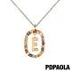 PDPAOLA I AM系列 圓圈字母鍍18K金彩鑽項鍊-E