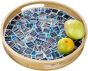 Colorful Mosaic Tiles Set - Handmade Tray Glass Mosaic Tile Kit,Funny Creative Handmade Art Kit for Storage Tray and Home Decor