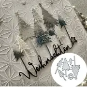4pcs Christmas Tree Metal Die CutsChristmas Tree Cedar Snowflake Cutting Die