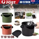 Coffee Waste Container Espresso Grinds Knock Box Tamper Tube Bin Black Bucket AU