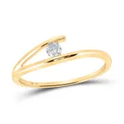 14kt Yellow Gold Womens Round Diamond Solitaire Promise Bridal Ring 1/10 Ct
