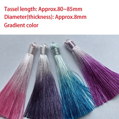 2pcs 80mm gradient-color Fringe Tassel Sewing Finishes Decor Hanging Craft Trim