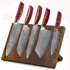 6x TURWHO Santoku Chef Knife Japan VG10 Damascus Cleaver Kitchen Knife Block Set