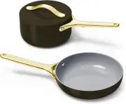 Cookware Set Non-Stick Ceramic 8" Fry Pan 1.05 Qt Sauce Pan 1.75 Qt Non-Toxic