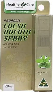 Healthy Care Propolis Fresh Breath Spray - Instant Minty Refreshment with Natural Propolis Extract- All Natural Ingredients - Alcohol Free - Sugar Free - 20 ml