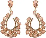 [Generic] Women's Crystal Rhinestone Teardrop Cluster Drop Earrings Teardrop Chandelier Earrings for Wedding Prom Bride Bridesmaids