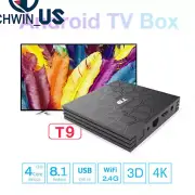 Android 9.0 TV Box T9 4GB+64GB USB 3.0 4K Set Top Box WIFI Smart Media Player