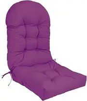 Generic Patio Cushion High Back Chair Cushion Comfortable with Ties Weather Resistant Chair Pad Chaise Lounger Cushion for Outside, Violet