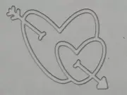 Double Hearts with arrow Valentine Mug Clay Stamp for handbuild pottery