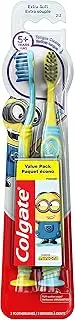 Colgate Kids, Minions, Extra Soft Toothbrush with Suction Cup, 2 Pack